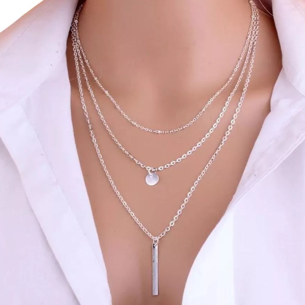 Dainty Silver Layered Necklace